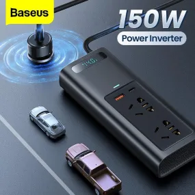 150W Car Power Inverter with LED Display - The Essential Travel Companion for All Your Charging Needs