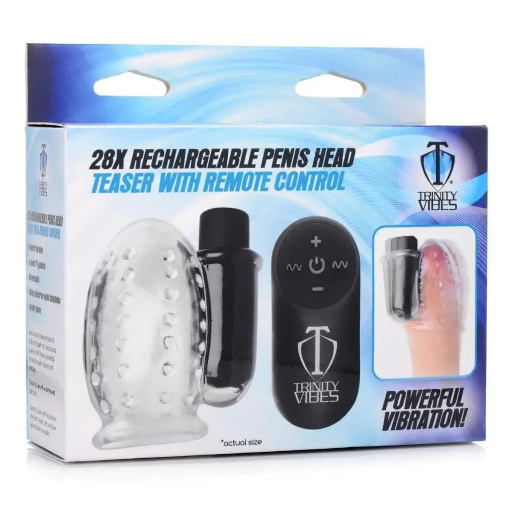 28x Rechargeable Penis Head Teaser With Remote Control