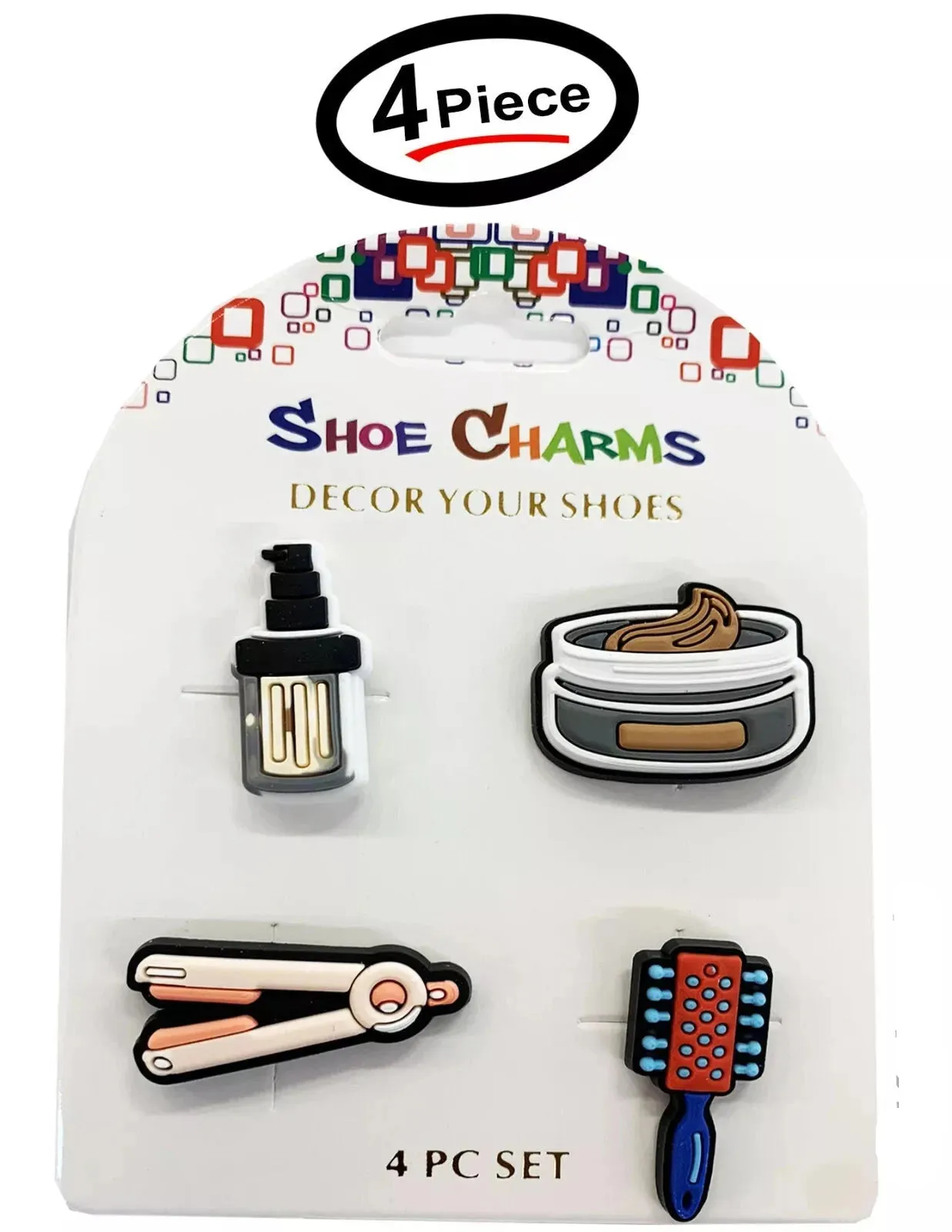 4 Pcs Girls Cosmetic Items Shoe Charms For Crocs, Bracelets, Shoes & Wristbands