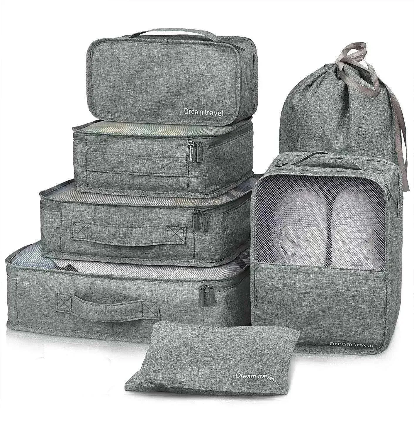 7pc Packing Cubes Luggage Storage Organiser Travel Bags