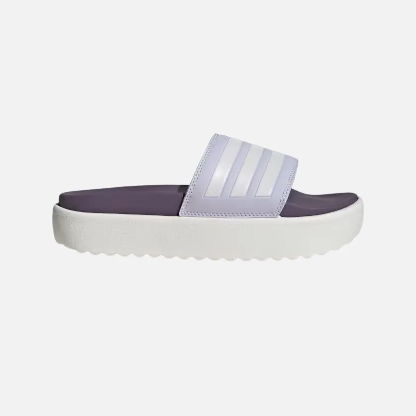 Adidas Adilette Paltform Women's Slide -Silver Dawn/Zero Metalic/Shadow Violet