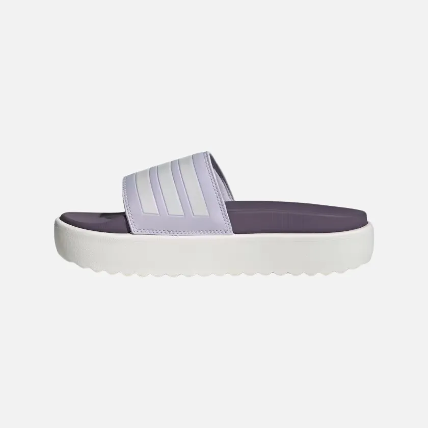 Adidas Adilette Paltform Women's Slide -Silver Dawn/Zero Metalic/Shadow Violet