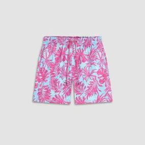 Adrian Leaf Print Swim Trunks