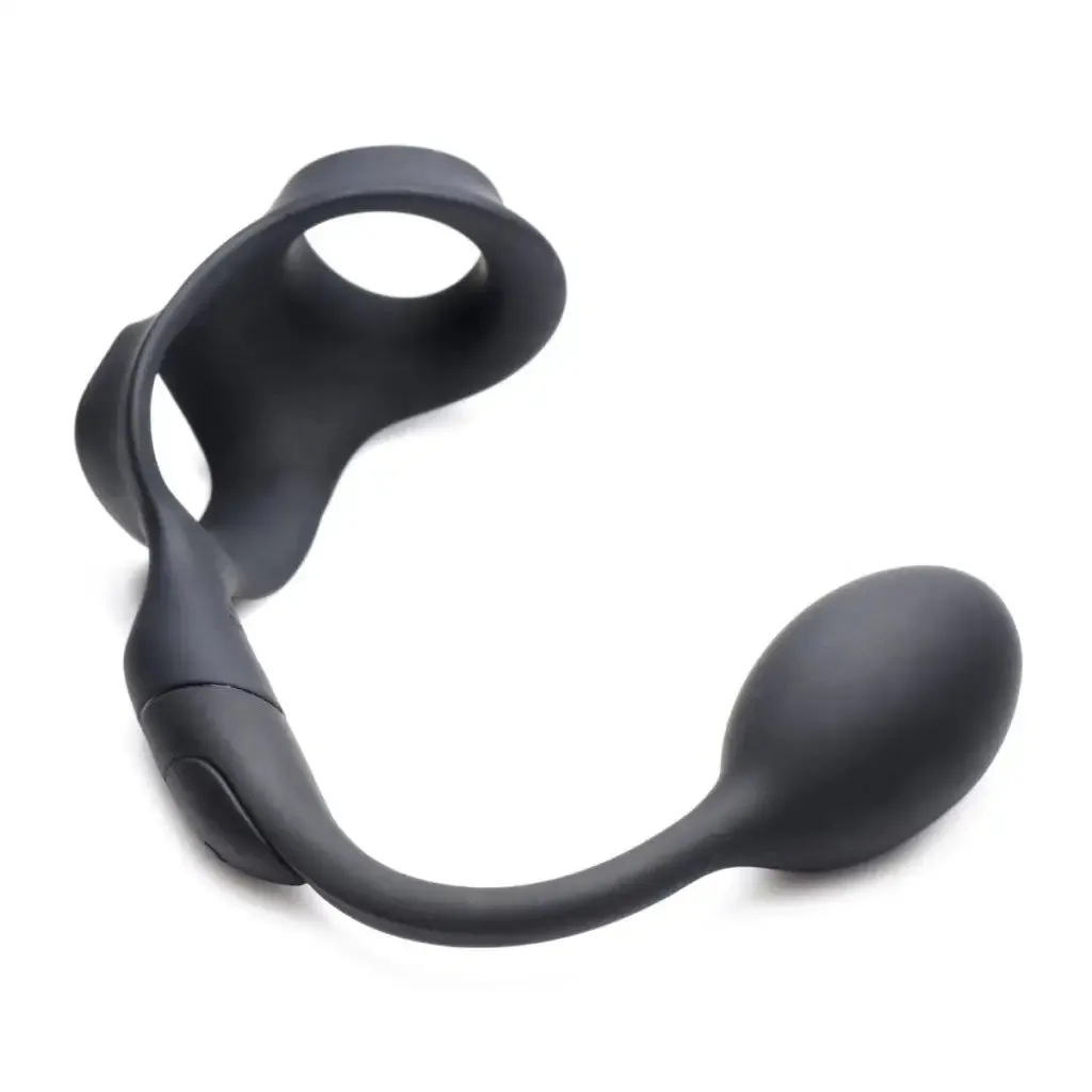 Alpha-Pro 10X P-BOMB Cock & Ball Ring with Vibrating Anal Plug