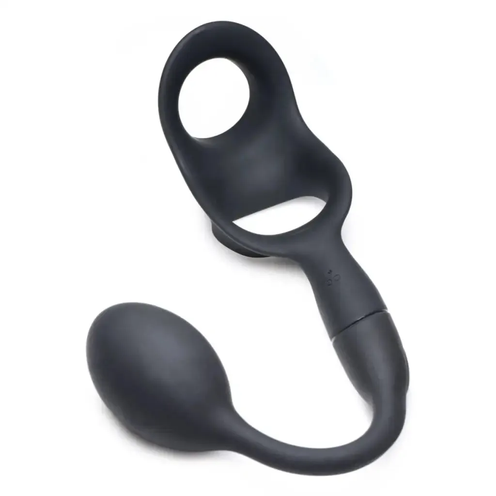 Alpha-Pro 10X P-BOMB Cock & Ball Ring with Vibrating Anal Plug