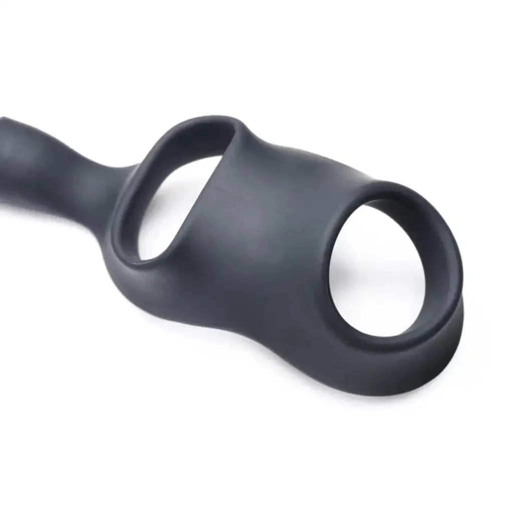 Alpha-Pro 10X P-BOMB Cock & Ball Ring with Vibrating Anal Plug