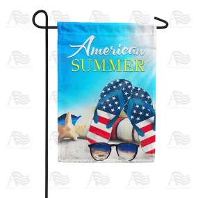 American Summer Flip Flops Double Sided Garden Flag