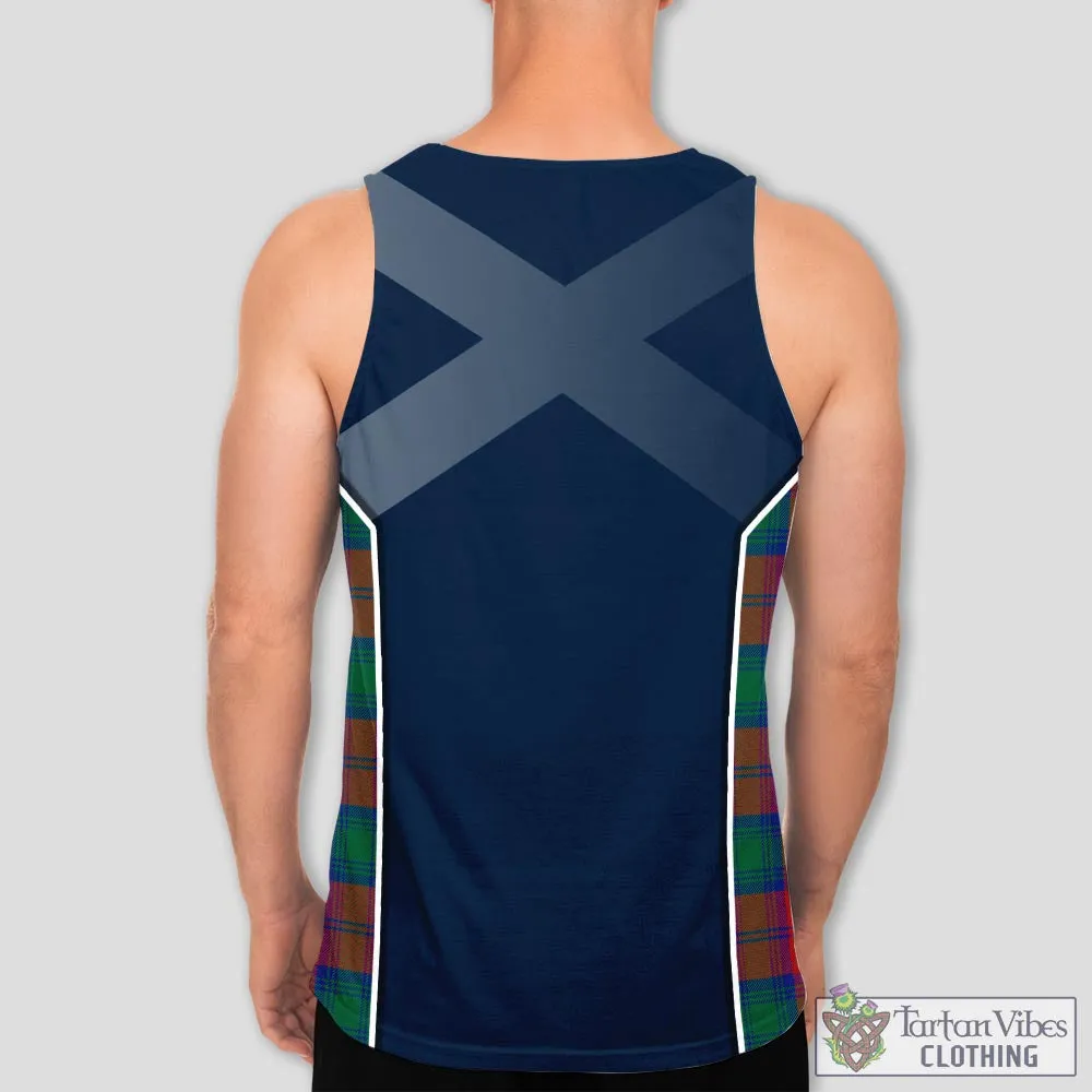 Auchinleck (Affleck) Tartan Men's Tanks Top with Family Crest and Scottish Thistle Vibes Sport Style