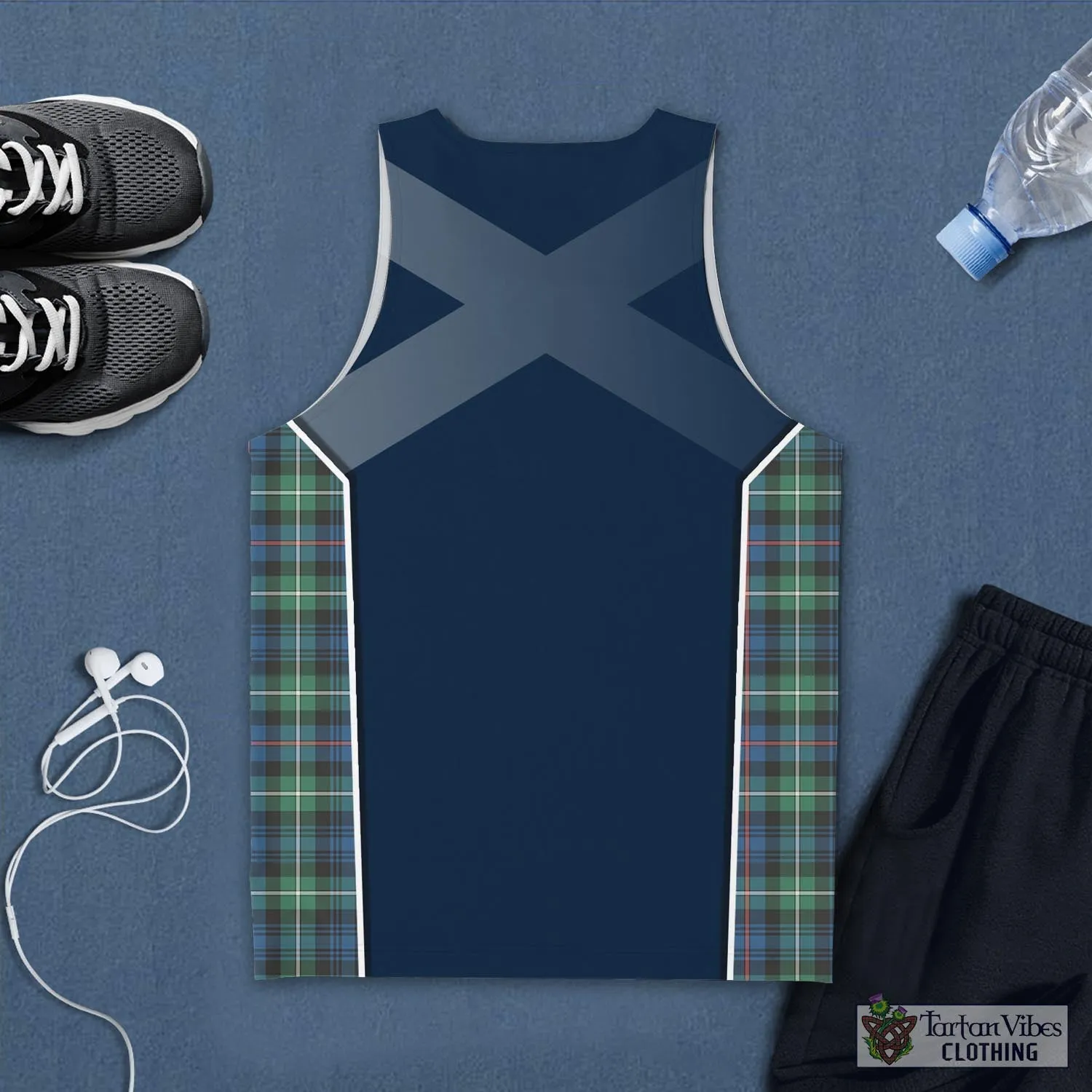 Baillie Ancient Tartan Men's Tanks Top with Family Crest and Scottish Thistle Vibes Sport Style