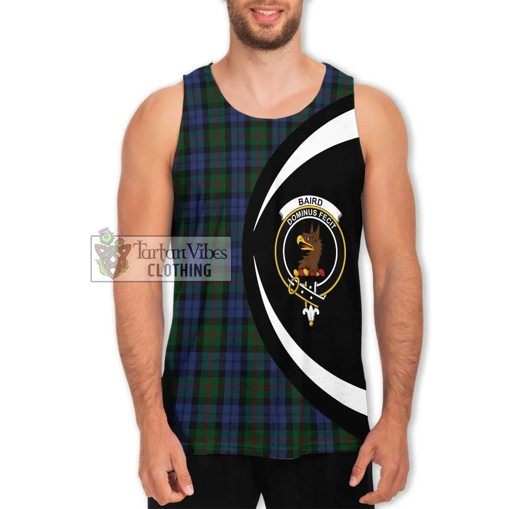 Baird Tartan Men's Tank Top with Family Crest Circle Style