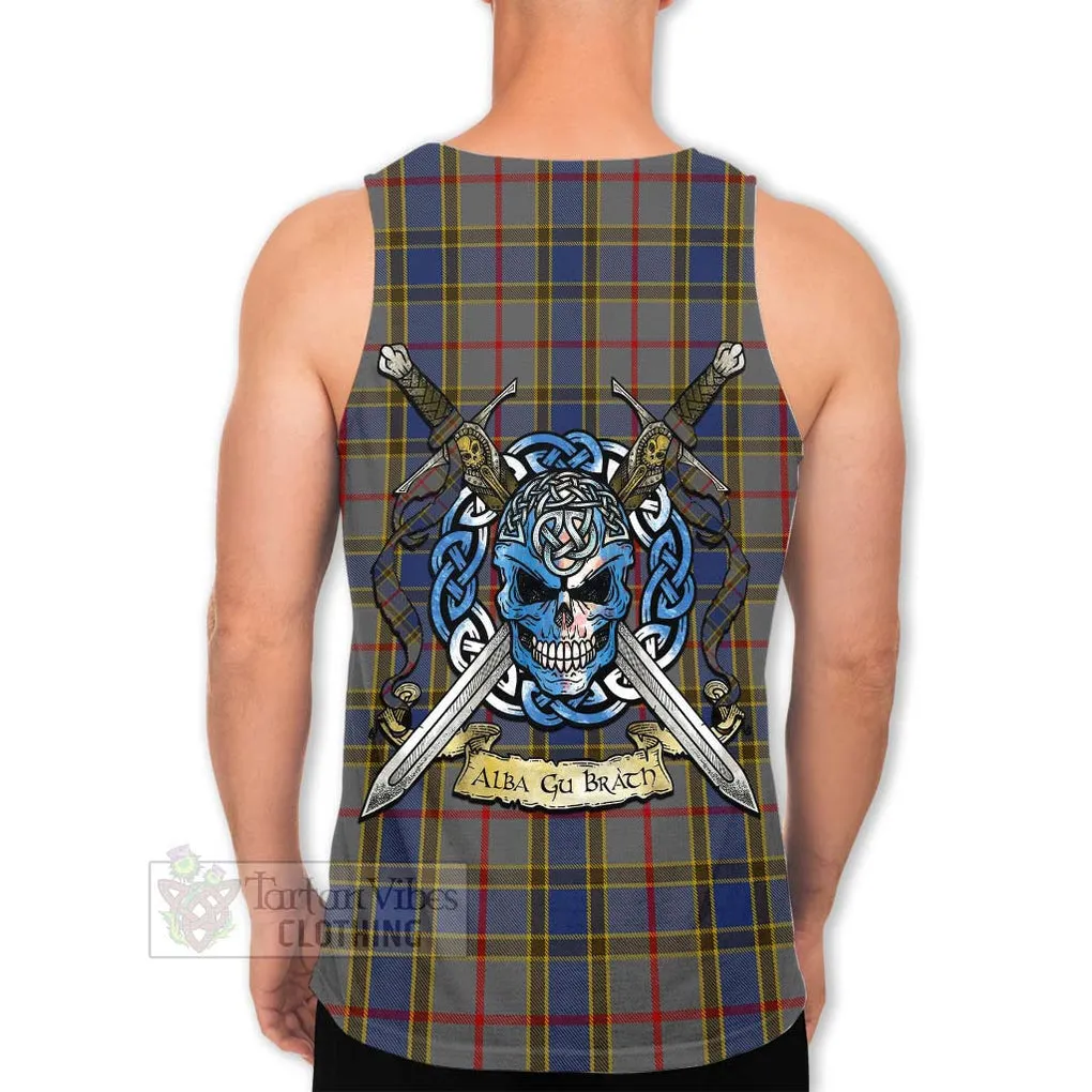 Balfour Tartan Men's Tank Top with Family Crest Celtic Skull Style