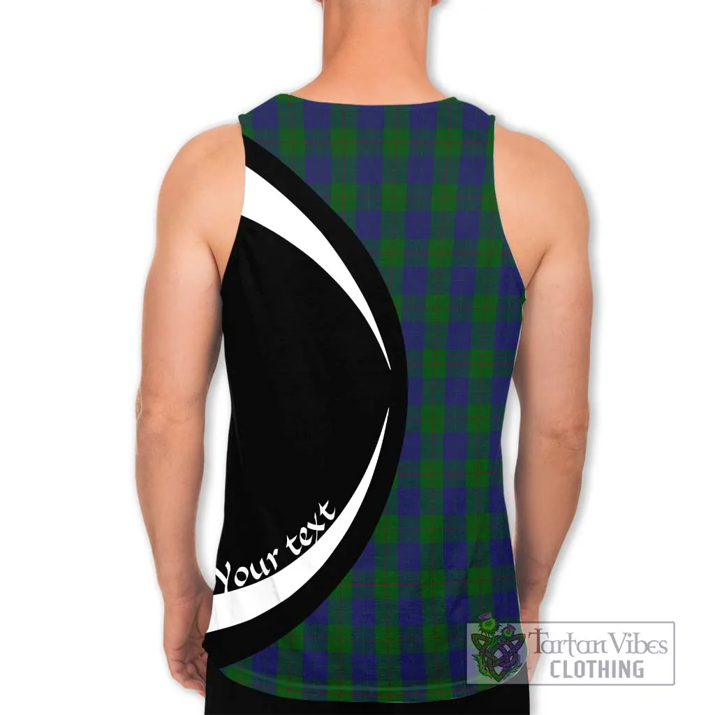 Barclay Tartan Men's Tank Top with Family Crest Circle Style