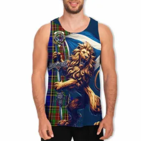 Beattie (Beatty) Tartan Family Crest Men's Tank Top with Scottish Majestic Lion