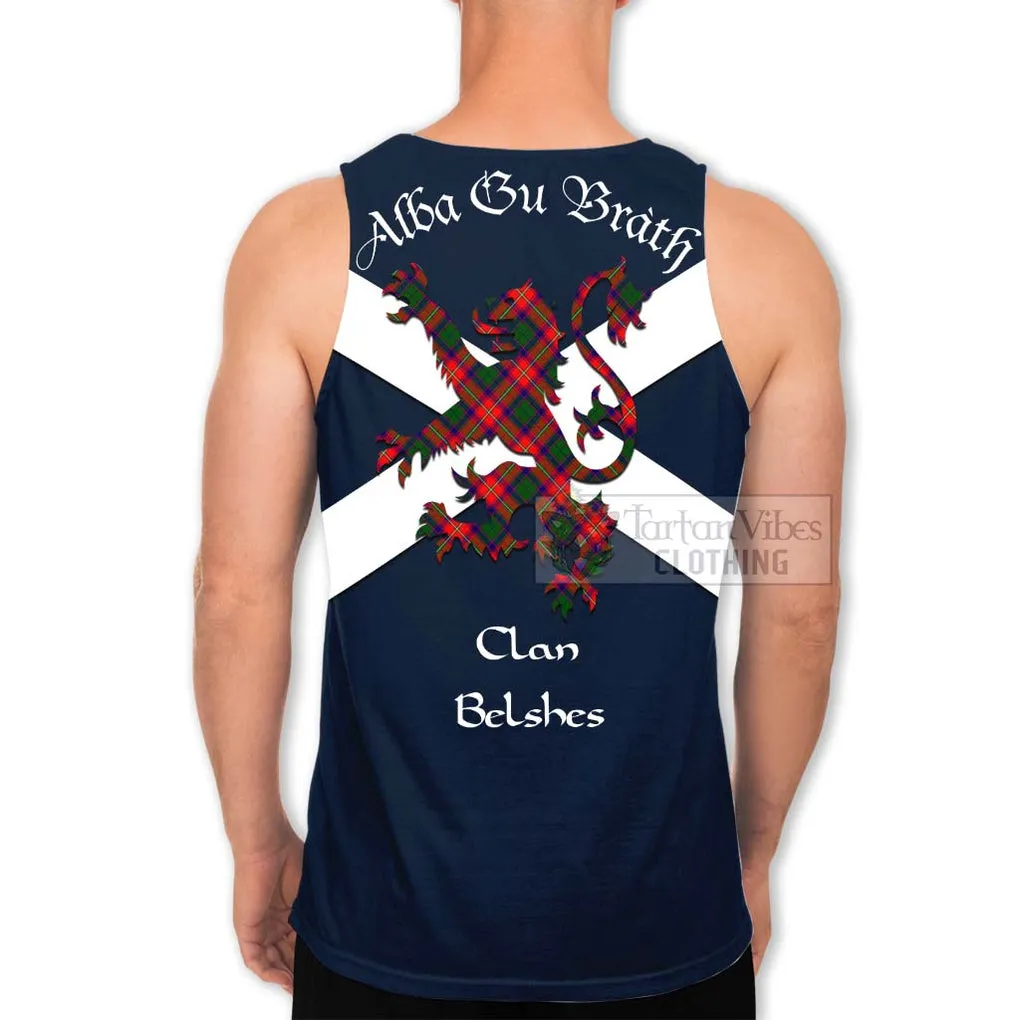 Belshes (Belsches) Tartan Lion Rampant Men's Tank Top  Proudly Display Your Heritage with Alba Gu Brath and Clan Name