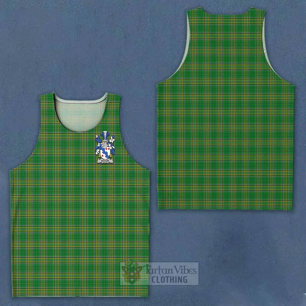 Biggar Irish Clan Tartan Men's Tank Top with Coat of Arms