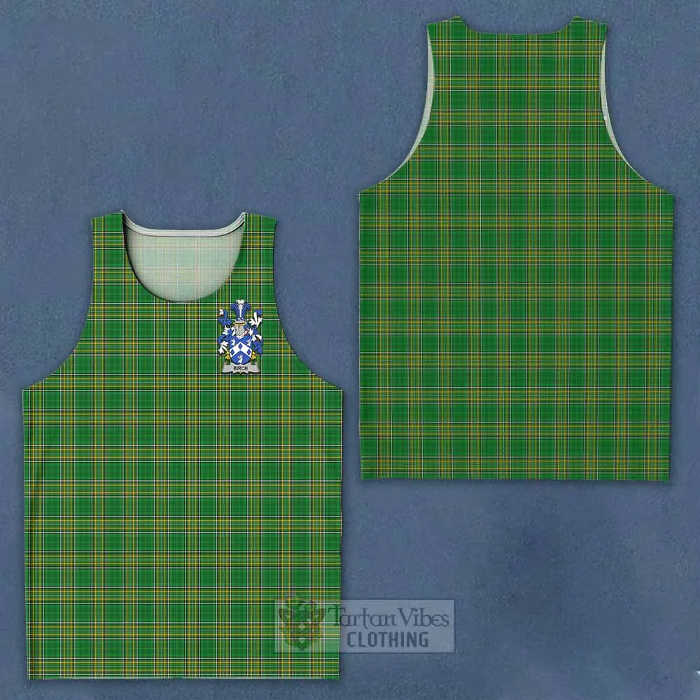 Birch Irish Clan Tartan Men's Tank Top with Coat of Arms