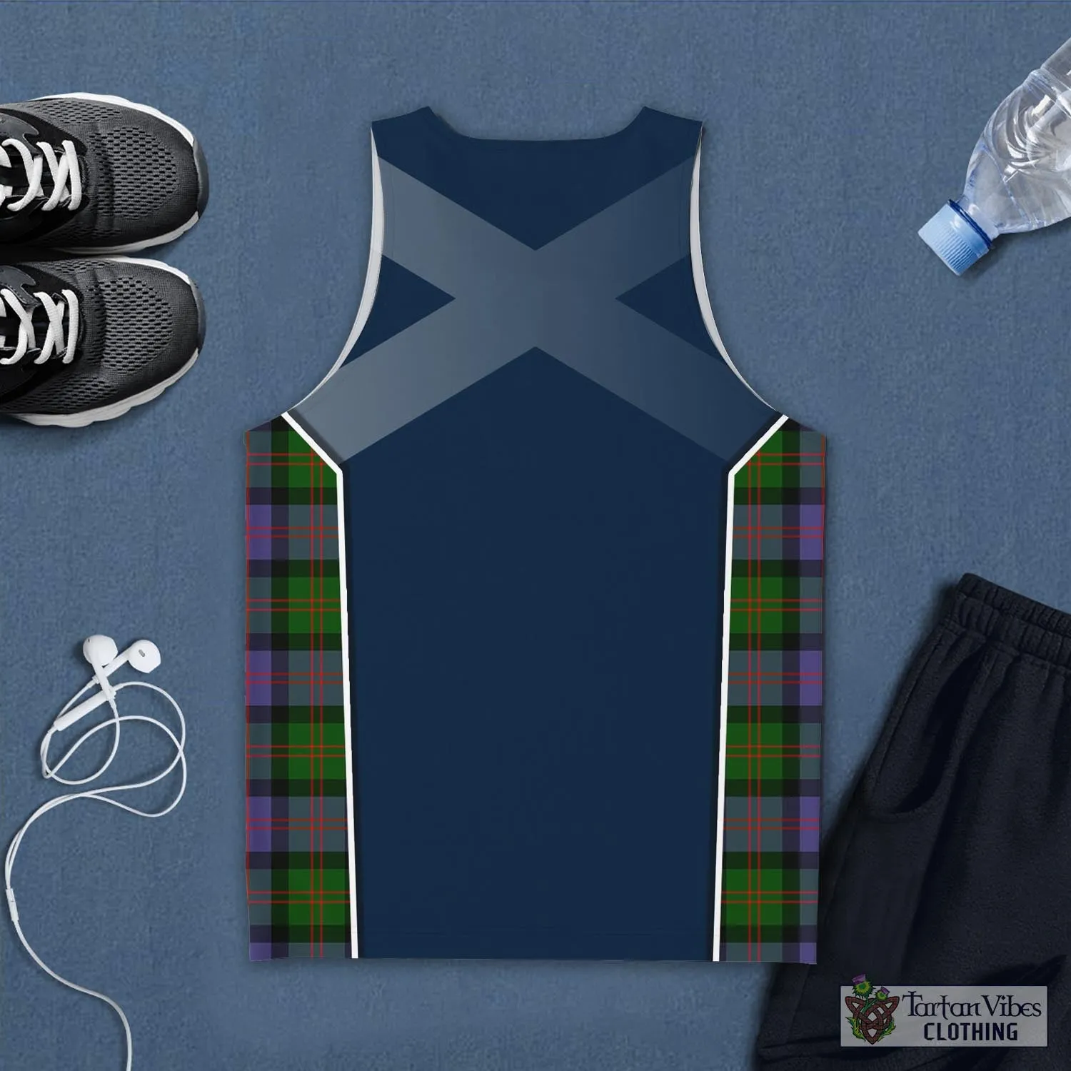 Blair Modern Tartan Men's Tanks Top with Family Crest and Scottish Thistle Vibes Sport Style