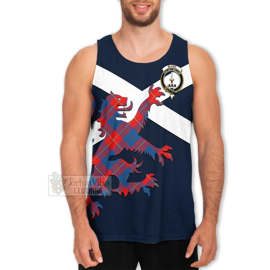 Blane Tartan Lion Rampant Men's Tank Top  Proudly Display Your Heritage with Alba Gu Brath and Clan Name