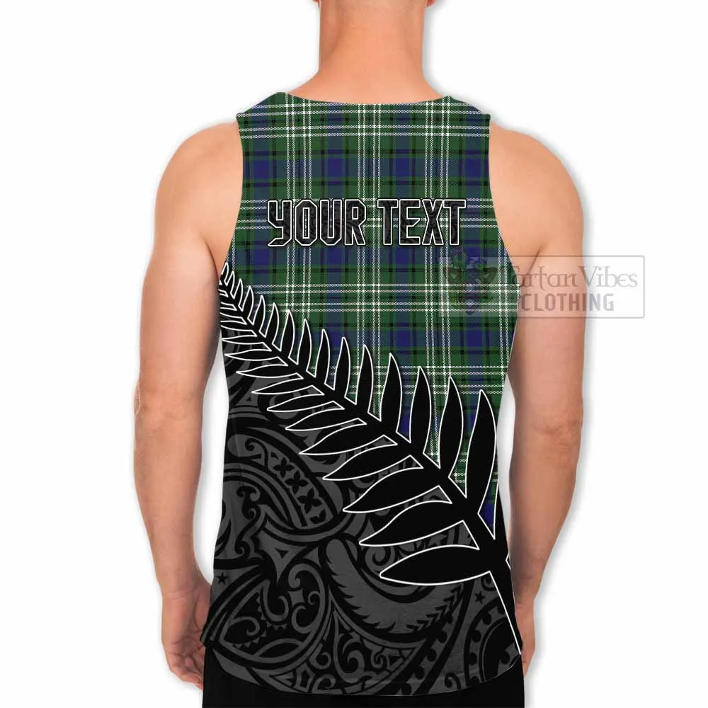 Blyth Crest Tartan Men's Tank Top with New Zealand Silver Fern Half Style