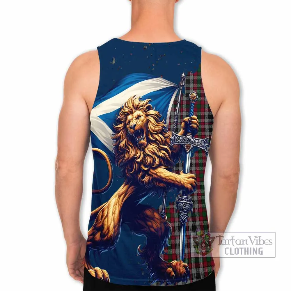 Borthwick Tartan Family Crest Men's Tank Top with Scottish Majestic Lion