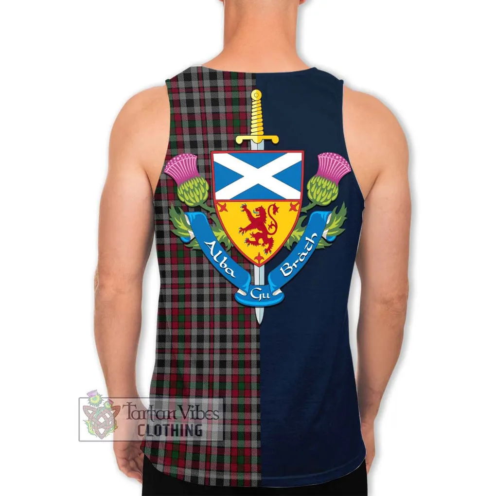 Borthwick Tartan Men's Tank Top Alba with Scottish Lion Royal Arm Half Style