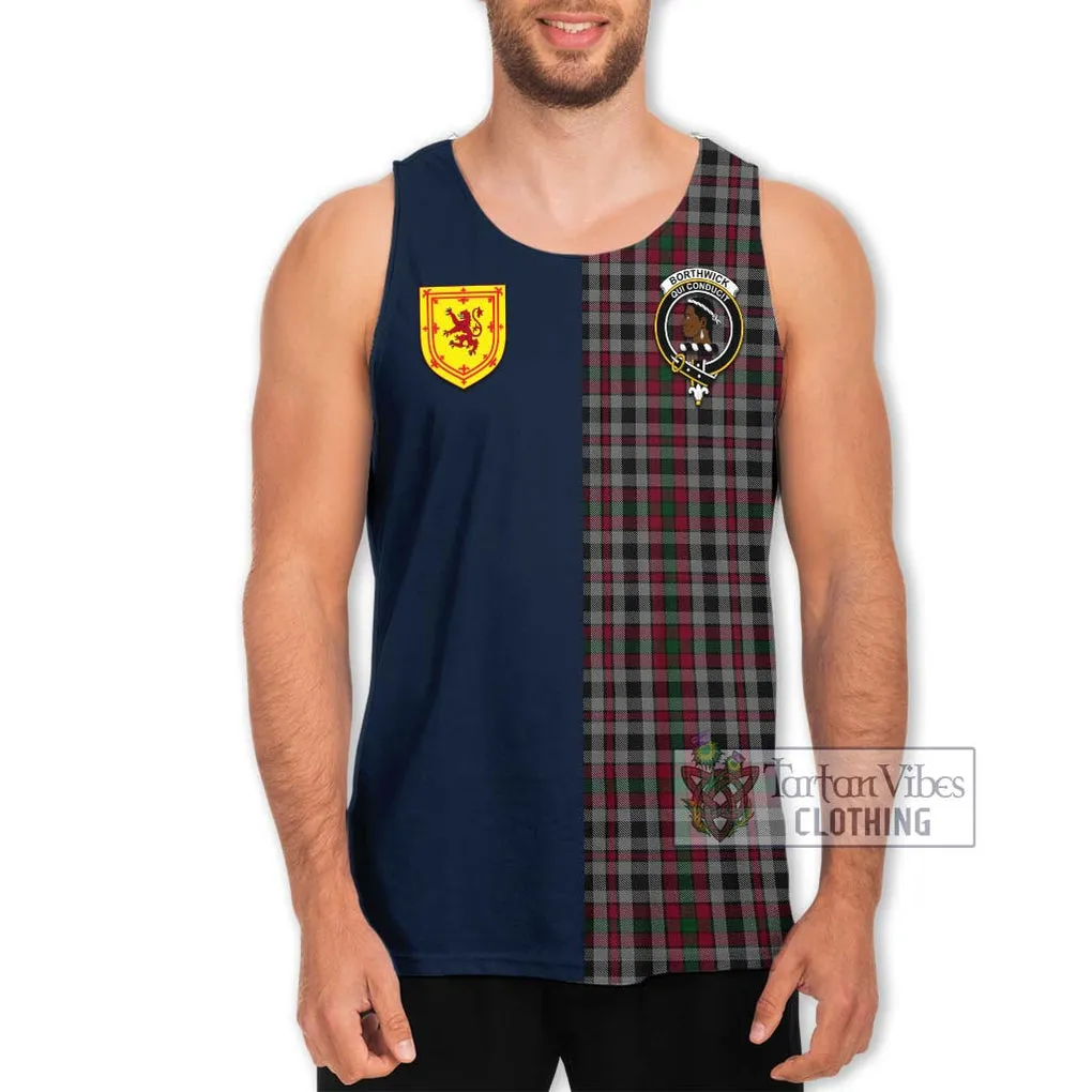 Borthwick Tartan Men's Tank Top Alba with Scottish Lion Royal Arm Half Style