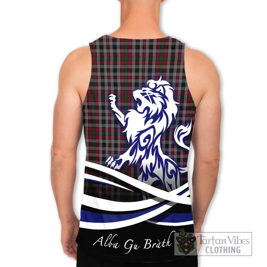 Borthwick Tartan Men's Tank Top with Alba Gu Brath Regal Lion Emblem