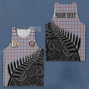 Boswell Crest Tartan Men's Tank Top with New Zealand Silver Fern Half Style