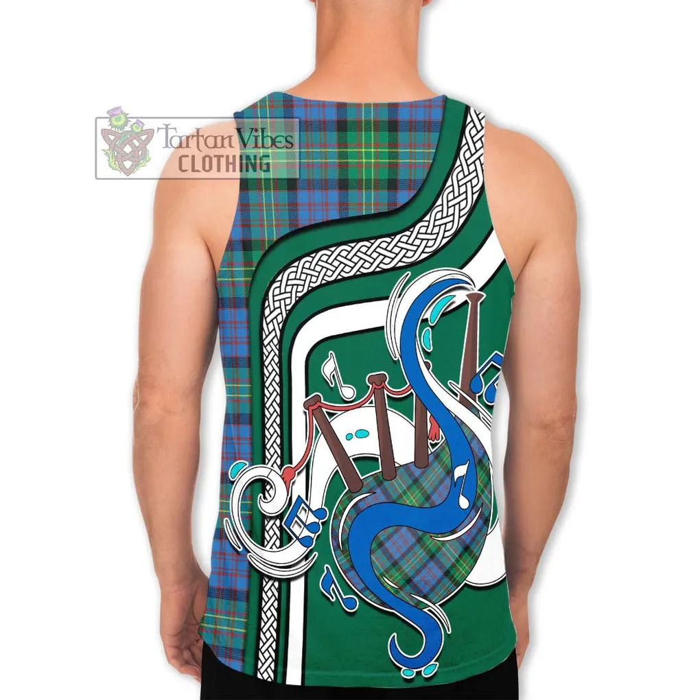 Bowie Ancient Tartan Men's Tank Top with Epic Bagpipe Style