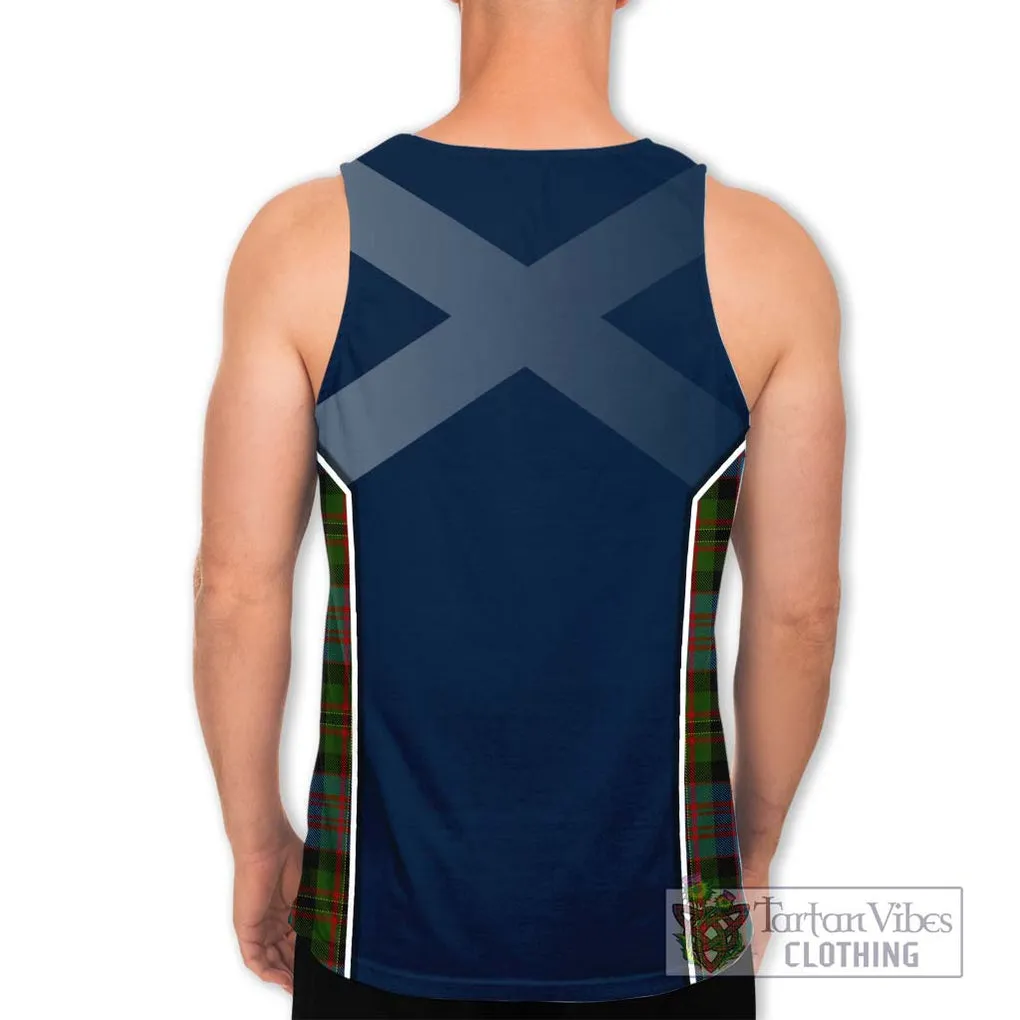 Bowie Tartan Men's Tank Top with Family Crest and Lion Rampant Vibes Sport Style