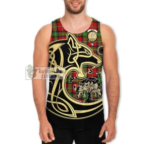 Boyd Tartan Men's Tank Top with Family Crest Celtic Wolf Style