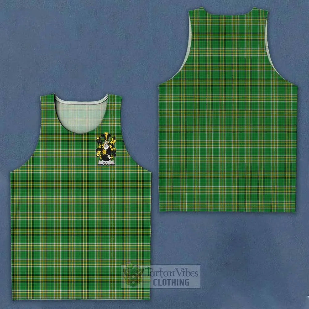 Brady Irish Clan Tartan Men's Tank Top with Coat of Arms