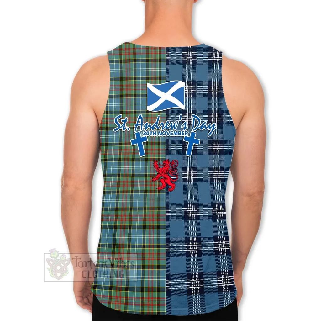 Brisbane Tartan Men's Tank Top Happy St. Andrew's Day Half Tartan Style