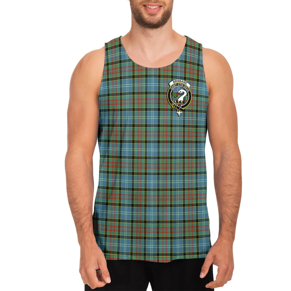 Brisbane Tartan Mens Tank Top with Family Crest