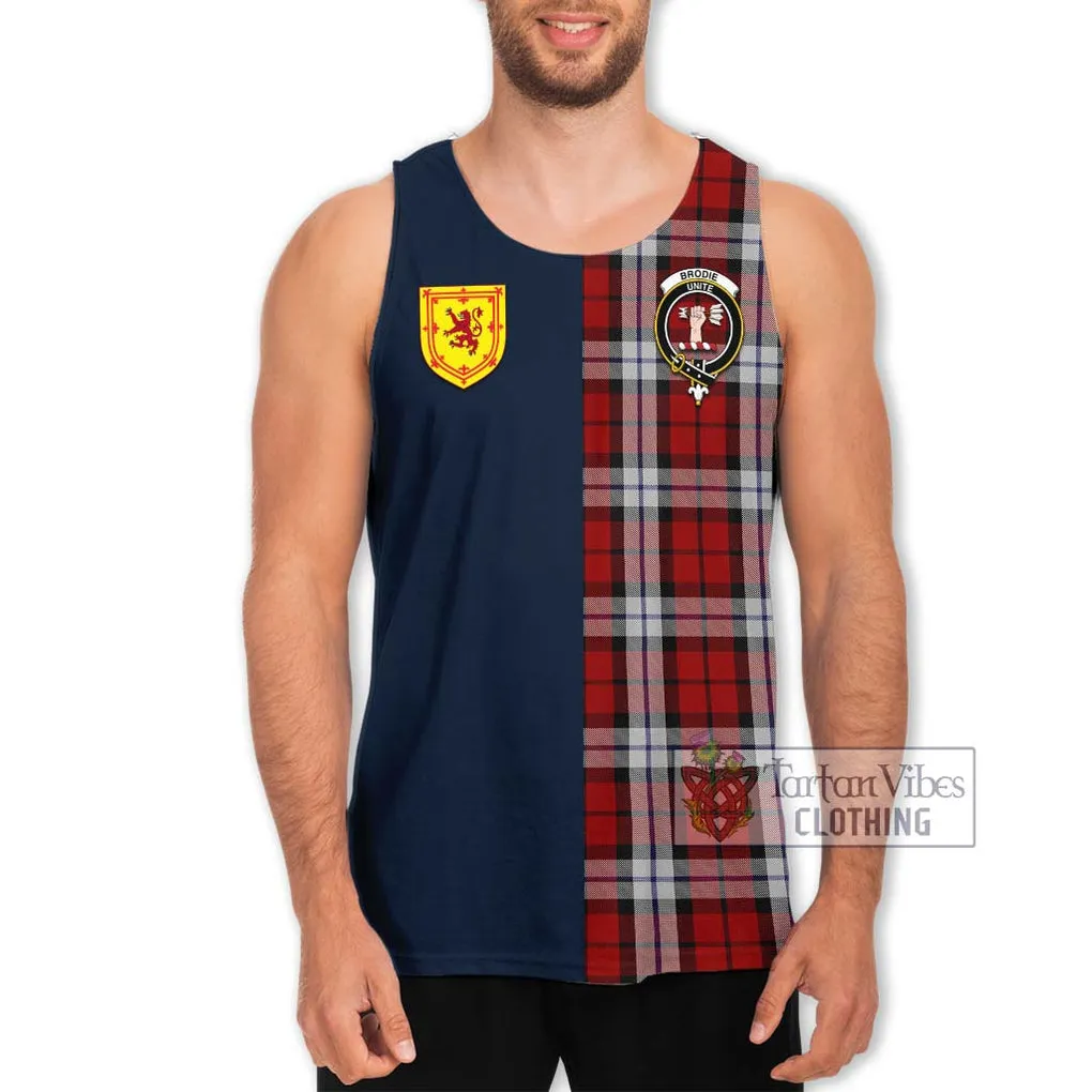 Brodie Dress Tartan Men's Tank Top Alba with Scottish Lion Royal Arm Half Style