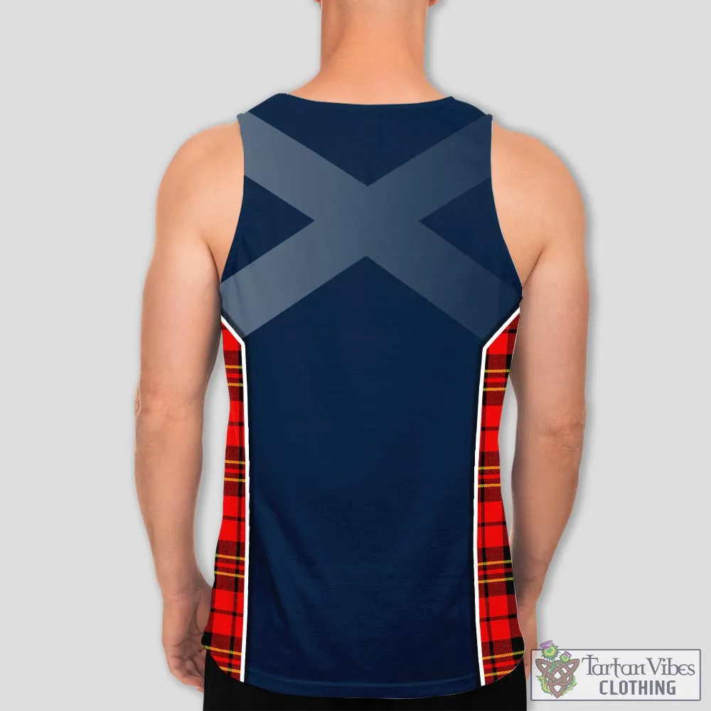 Brodie Modern Tartan Men's Tanks Top with Family Crest and Scottish Thistle Vibes Sport Style