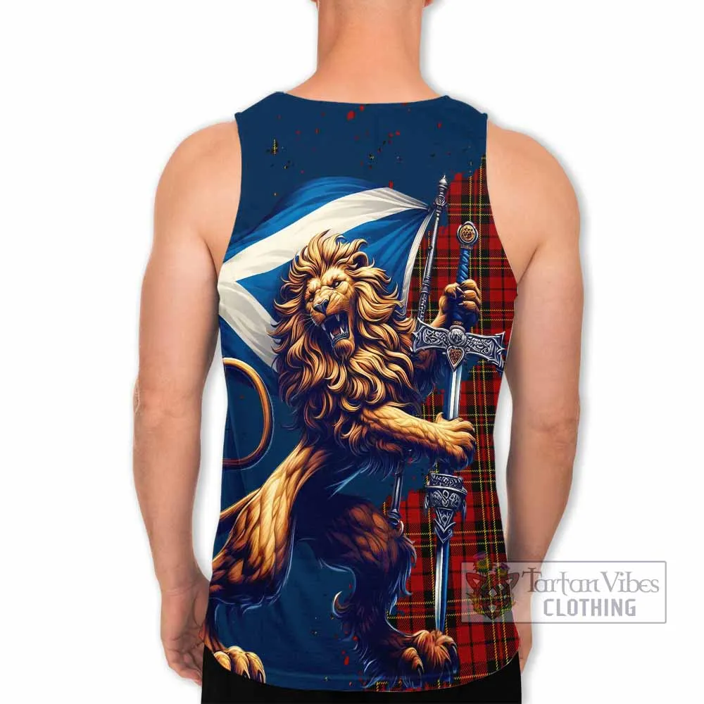 Brodie Tartan Family Crest Men's Tank Top with Scottish Majestic Lion