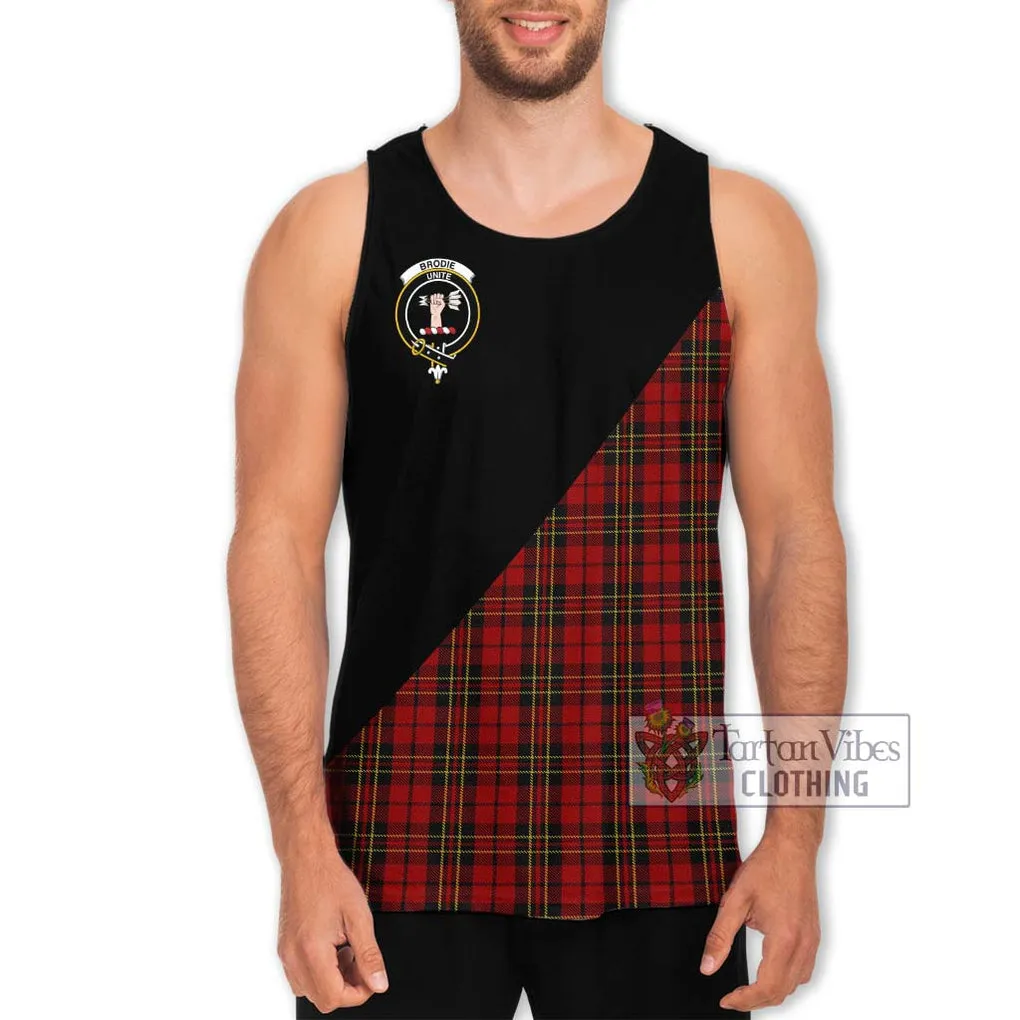 Brodie Tartan Men's Tank Top with Family Crest and Military Logo Style