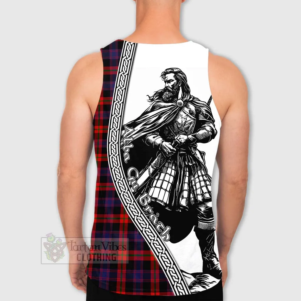 Brown (Broun) Tartan Clan Crest Men's Tank Top with Highlander Warrior Celtic Style