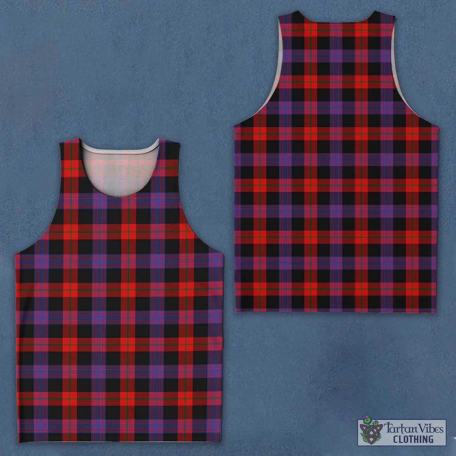 Brown (Broun) Tartan Men's Tanks Top