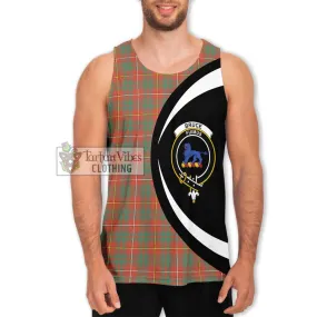 Bruce Ancient Tartan Men's Tank Top with Family Crest Circle Style