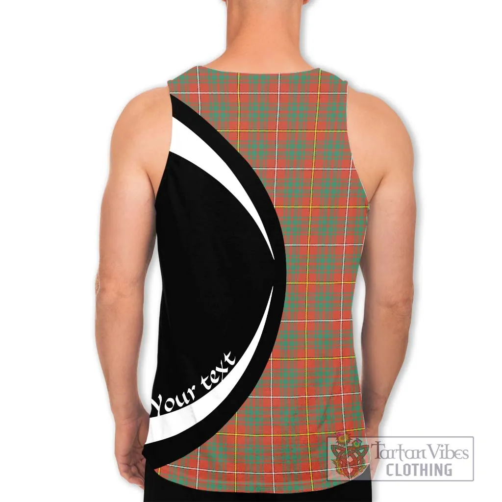 Bruce Ancient Tartan Men's Tank Top with Family Crest Circle Style