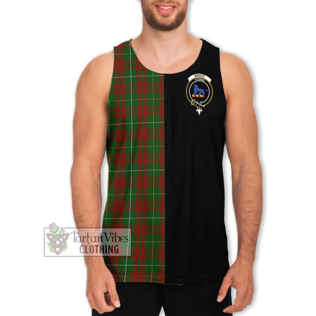 Bruce Hunting Tartan Men's Tank Top with Family Crest and Half Of Me Style