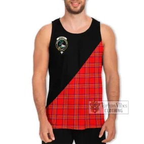 Burnett Modern Tartan Men's Tank Top with Family Crest and Military Logo Style