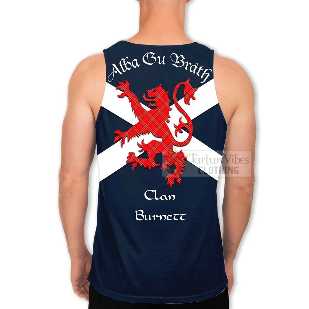 Burnett Tartan Lion Rampant Men's Tank Top  Proudly Display Your Heritage with Alba Gu Brath and Clan Name