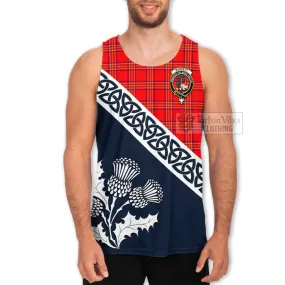 Burnett Tartan Men's Tank Top Featuring Thistle and Scotland Map