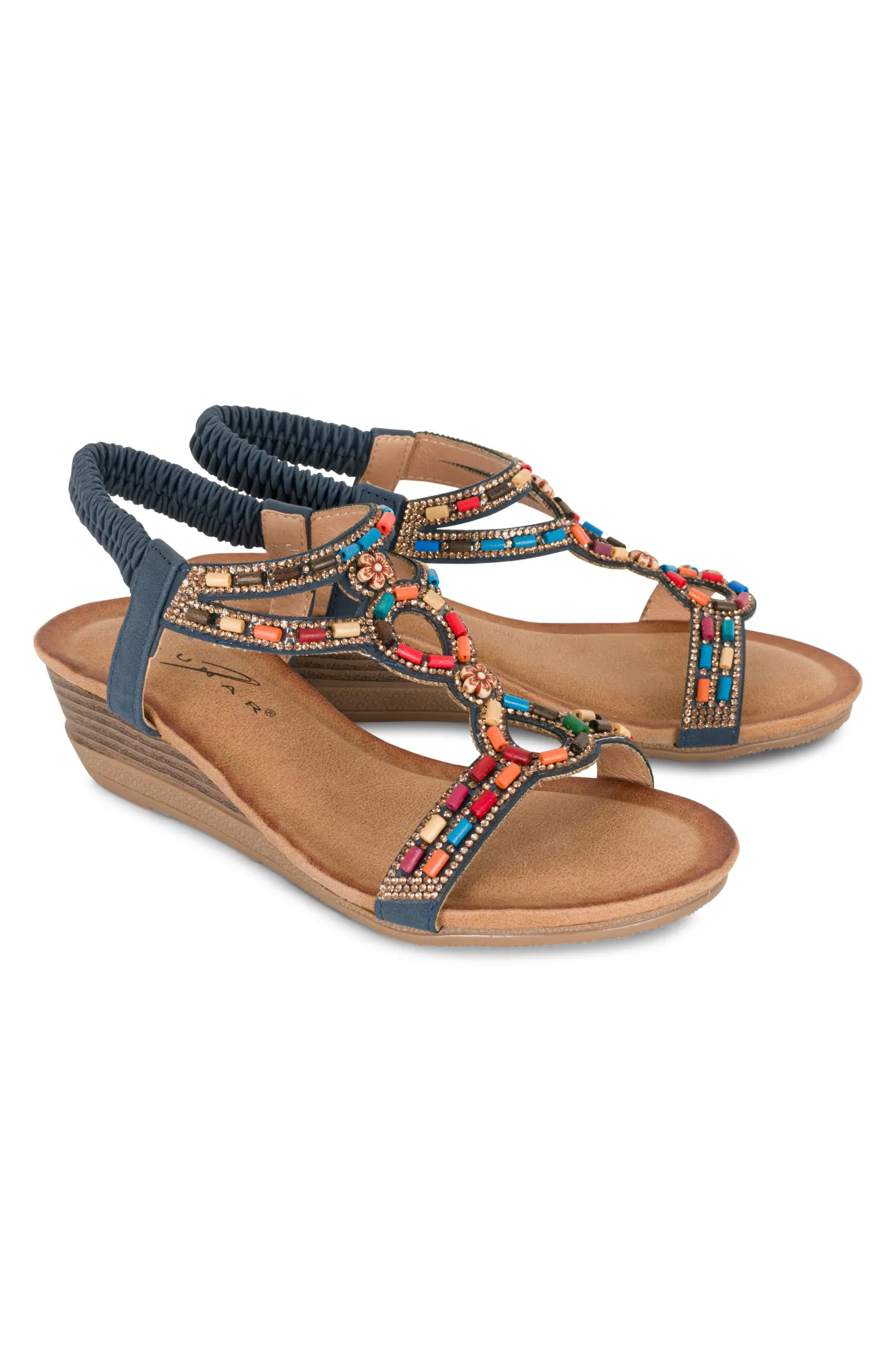 Colourful beaded Sandal | BLUE | EPSOM AB