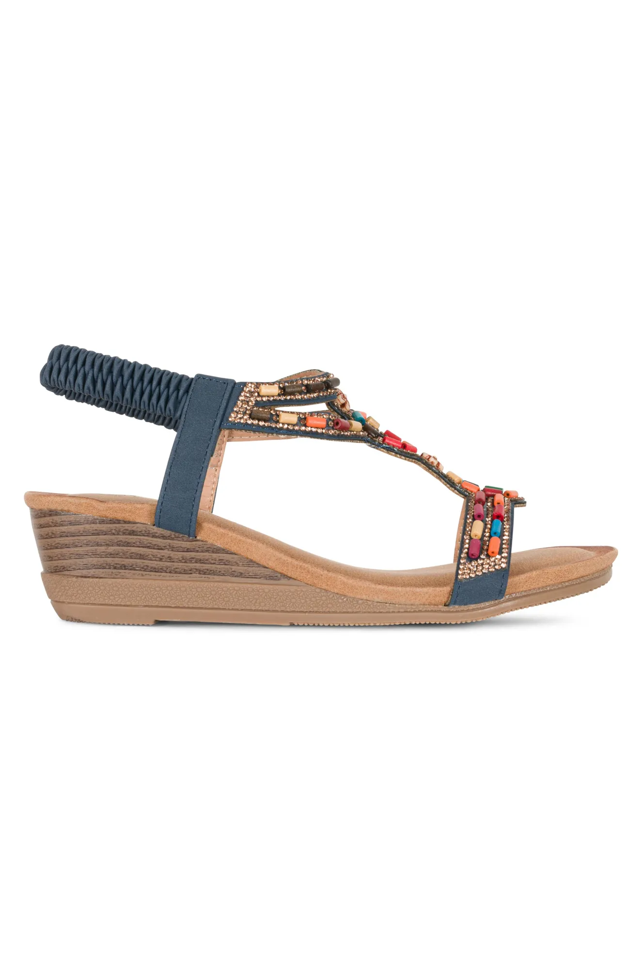 Colourful beaded Sandal | BLUE | EPSOM AB