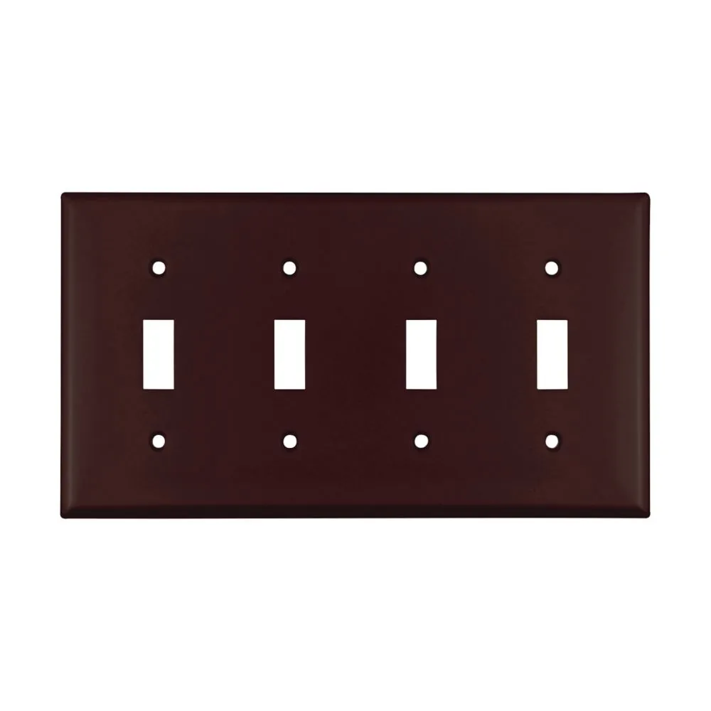 Cooper Wiring Devices  4 - Gang Standard Toggle Plate, Brown