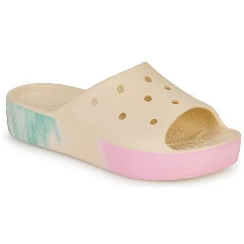 Crocs Womens Slider Classic Platform Ombre Vanilla